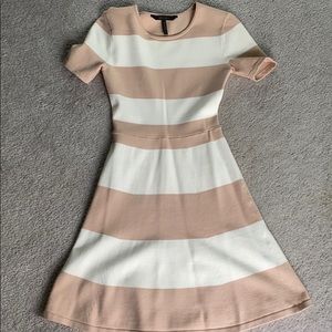 Bcbg pale pink and white dress